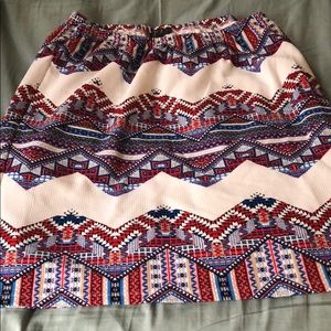 Igigi White and Aztec print skirt, barely worn!